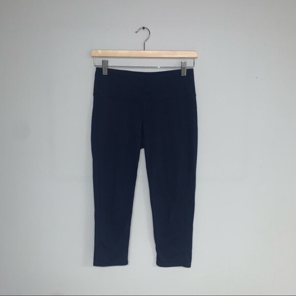 Athleta Leggings Women's Size Small Navy Blue Elation Crop Tight High Rise Yoga - Picture 6 of 8